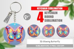 Keychain 3D Glowing Butterfly Product Image 1