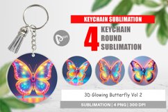 Keychain 3D Glowing Butterfly Product Image 1
