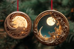 3D Glowing Christmas Ornaments Sublimation / PNG Bundle Product Image 7