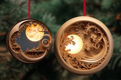 3D Glowing Christmas Ornaments Sublimation / PNG Bundle Product Image 3