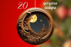 3D Glowing Christmas Ornaments Sublimation / PNG Bundle Product Image 2