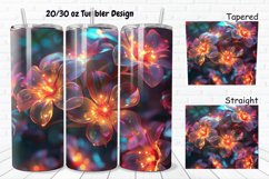 3D Glowing Flowers 20/30oz Skinny Tumbler Product Image 1