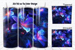 3D Glowing Flowers 20/30oz Skinny Tumbler Product Image 1