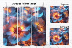 3D Glowing Flowers 20/30oz Skinny Tumbler Product Image 1