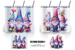 3D Gnomes Christmas | Tumbler Sublimation Wrap Product Image 4
