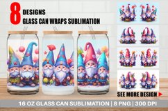 3D Gnomes Christmas Glass Can Wraps Product Image 1