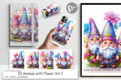 Digital Paper 3D Gnomes with Flower Product Image 1