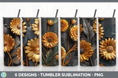 Bundle of six Black and Gold Calendulas Tumbler designs.