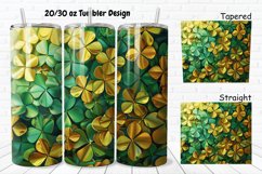 3D Gold Clover 20/30oz Skinny Tumbler Product Image 1