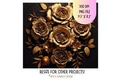 3d Gold Flower Tumbler Wrap | Black 3d Sublimation Tumbler 