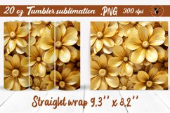 3D gold rose sublimation | 3D flowers Tumbler wrap Product Image 1