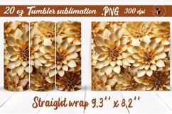 3D gold rose sublimation | 3D flowers Tumbler wrap Product Image 1