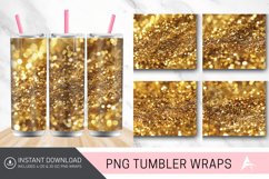 3D Gold Glitter Tumbler wrap Product Image 1