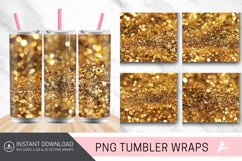 3D Gold Glitter Tumbler wrap Product Image 1