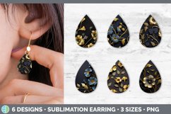 Bundle of six Black and Gold Morning Glories Teardrop Earrings designs.