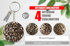 Keychain 3D Gold Polygonal Product Image 1