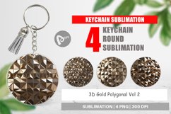 Keychain 3D Gold Polygonal Product Image 1