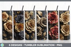 Bundle of six Black and Gold Roses Tumbler designs.