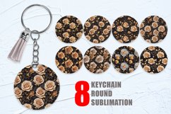 3D Gold Roses Pattern Keychain | Keyring Product Image 1