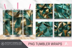 3D Gold Teal Geometry Tumbler wrap Product Image 1