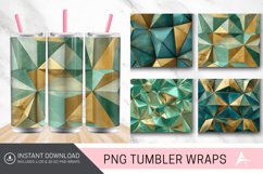 3D Gold Teal Geometry Tumbler wrap Product Image 1