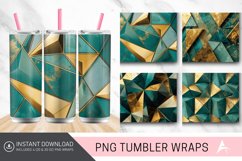 3D Gold Teal Geometry Tumbler wrap Product Image 1