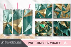 3D Gold Teal Geometry Tumbler wrap Product Image 1