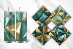 3D Gold Teal Geometry Tumbler wrap Bundle Product Image 2