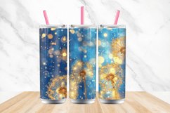 3D Golden And Blue Glitter Dandelions Tumbler wrap Bundle Product Image 4