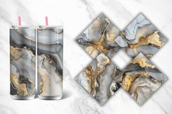 3D Gray White And Gold Alcohol Ink Tumbler wrap Bundle Product Image 2