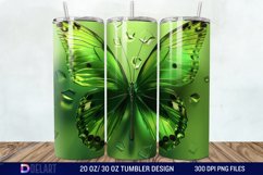 3D Green Butterfly Tumbler Wrap Product Image 1