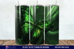 3D Green Butterfly Tumbler Wrap Product Image 1
