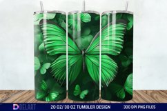 3D Green Butterfly Tumbler Wrap Product Image 1
