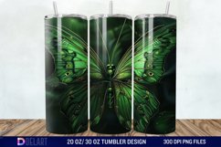 3D Green Butterfly Tumbler Wrap Product Image 1