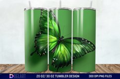 3D Green Butterfly Tumbler Wrap Product Image 1