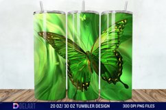 3D Green Butterfly Tumbler Wrap Product Image 1