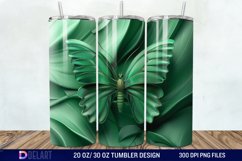 3D Green Butterfly Tumbler Wrap Product Image 1