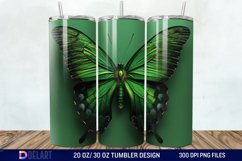 3D Green Butterfly Tumbler Wrap Product Image 1