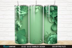 3D Green Flower 20/30oz Skinny Tumbler Product Image 1