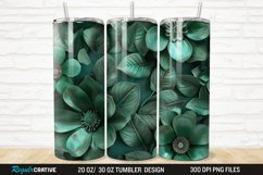 3D Green Flower 20/30oz Skinny Tumbler Product Image 1