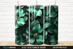 3D Green Flower 20/30oz Skinny Tumbler Product Image 1
