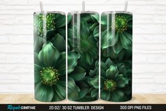 3D Green Flower 20/30oz Skinny Tumbler Product Image 1