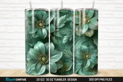 3D Green Flower 20/30oz Skinny Tumbler Product Image 1