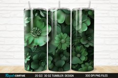 3D Green Flower 20/30oz Skinny Tumbler Product Image 1