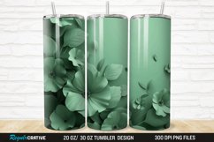 3D Green Flower 20/30oz Skinny Tumbler Product Image 1
