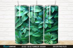 3D Green Flower 20/30oz Skinny Tumbler Product Image 1