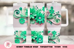 3D Flower Tumbler Wrap, 40 oz tumbler wrap, 3D Flower  Tumbler Wrap, 3D Flower Png