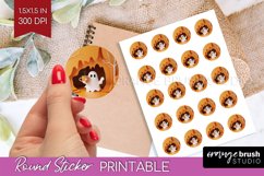 3D Halloween Round Sticker - Spooky Printable Sticker Sheet Product Image 1