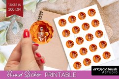 3D Halloween Round Sticker - Spooky Printable Sticker Sheet Product Image 1