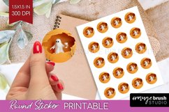3D Halloween Round Sticker - Spooky Printable Sticker Sheet Product Image 1